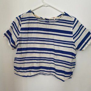 Levi's Blue Stripe Crop Top, size Medium